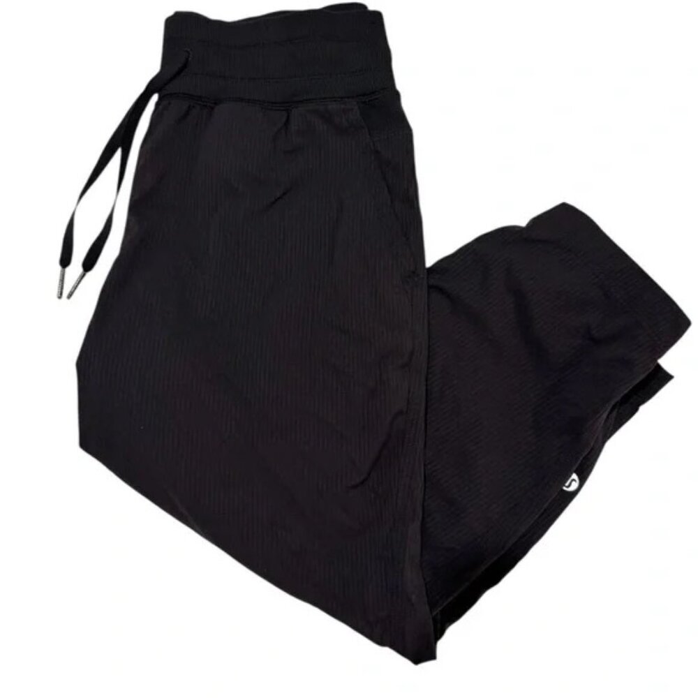 Lululemon Dance Studio Crop Pants Womens 4 Capri 18" Charcoal Black Pinstripe